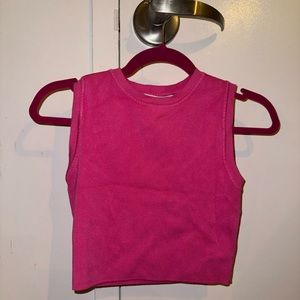Zara pink high neck crop top, size large
